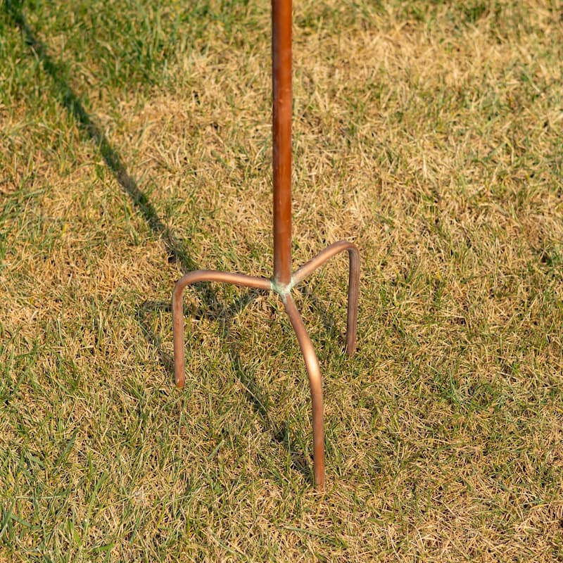 69.75" Tall Iron & White Porcelain Birdhouse Stake "Vienna" - 9.5" L x 6.75" W x 69.75" H