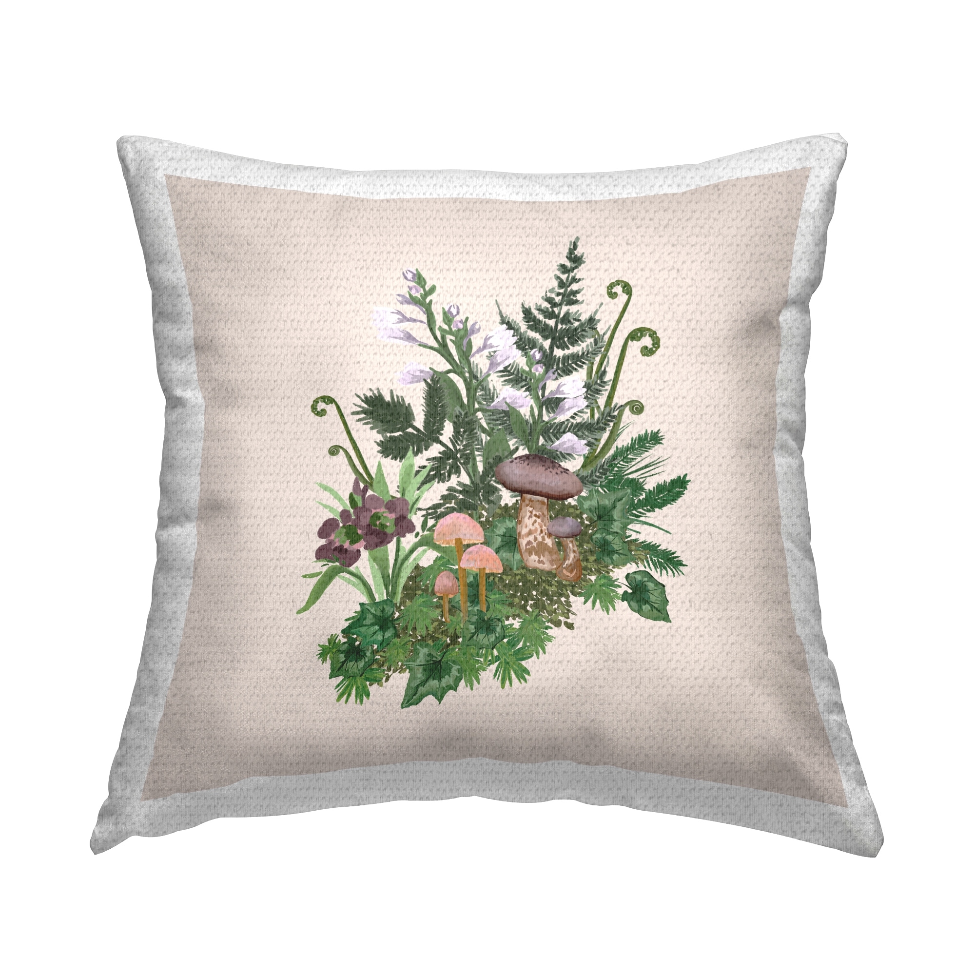 Stupell Cottage Mushroom Forest Florals Printed Outdoor Throw Pillow Design by House of Rose