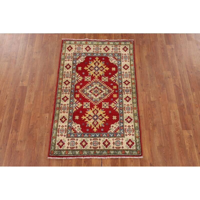 Red Kazak Oriental Rug Handmade Home Decor Wool Carpet - 2'8" x 4'4"