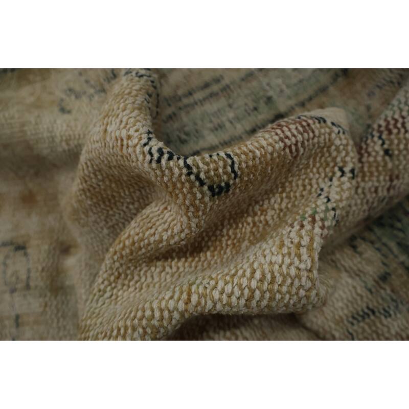 Hand Knotted Oriental 100% Wool Carpet Transitional Floral Beige & Ivories Anatolian Area Rug - 8' 9'' X 5' 8''