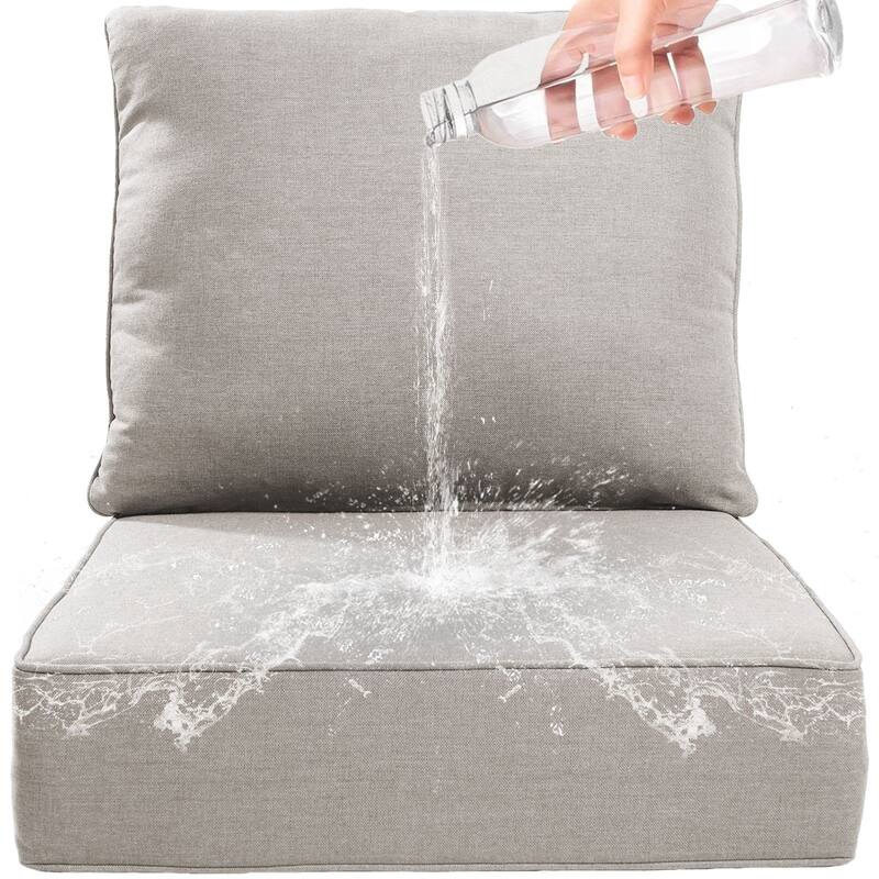 22" W x 24" D x 6" T Outdoor Lounge Chair Replacement Cushion Set Water and Fade Resistant