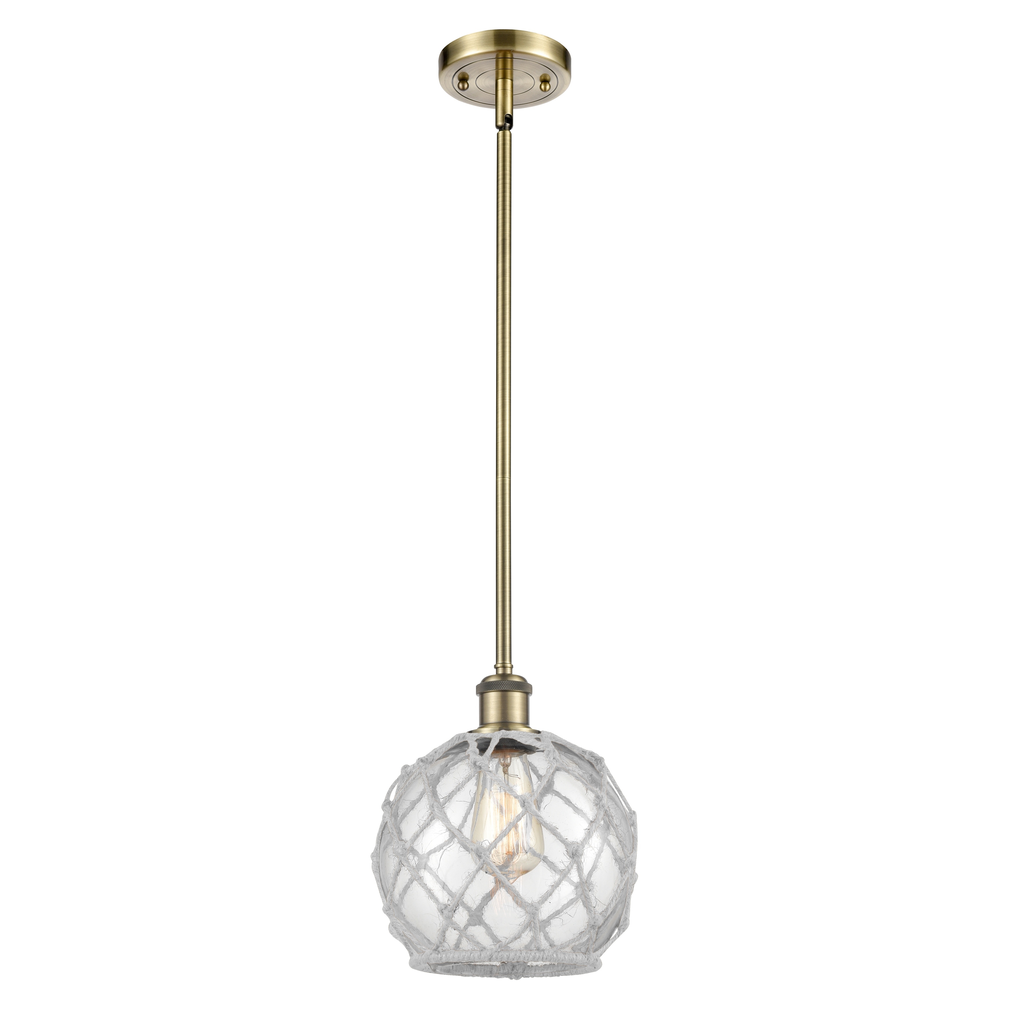 Innovations Lighting Endless Possibilities Ballston - Farmhouse Rope - 1 Light 8" Stem Hung Mini Pendant