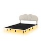 preview thumbnail 18 of 44, LED Low Profile Bed Platform Bed Frame with Cloud-Shaped Headboard