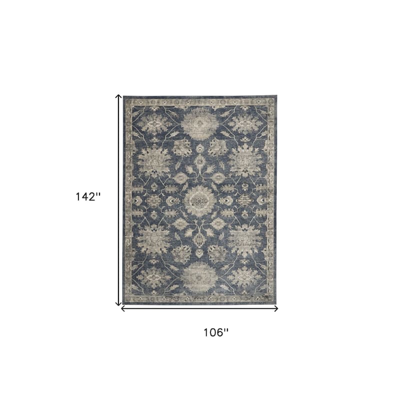 Power Loomed Floral Traditional Area Rug - 142' X '106' X '0.32
