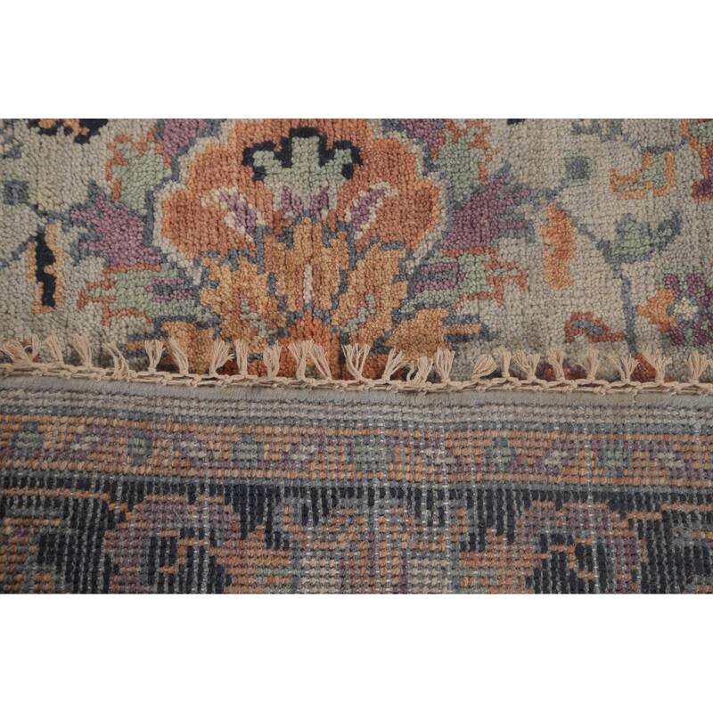 Light Blue Heriz Serapi Octagon Area Rug Wool Carpet - 5'11"x 5'11"