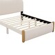 preview thumbnail 4 of 11, Full Size Upholstered Platform Bed With Wood Supporting Feet, Beige