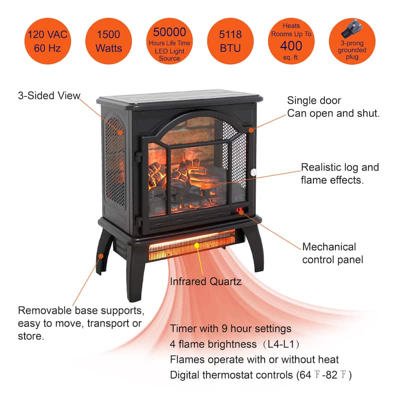 3D Infrared Electric Stove with remote control