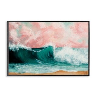 Stupell Crashing Seascape Waves Framed Giclee Art Design By Sara ...