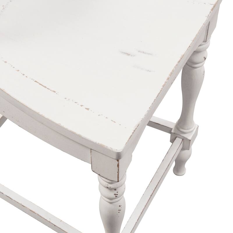Magnolia Manor Antique White Weathered Bark Opt 5 Piece Gathering Table Set