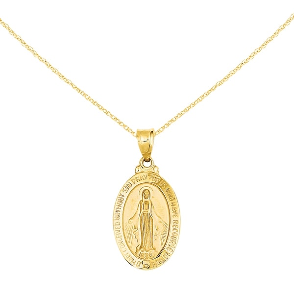 18k gold miraculous medal pendant Clearance