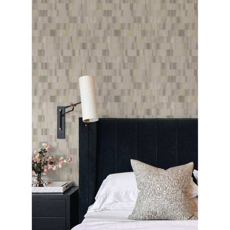 Sarah + Ruby Flicker Light Grey Horizontal Textured Stripe Wallpaper