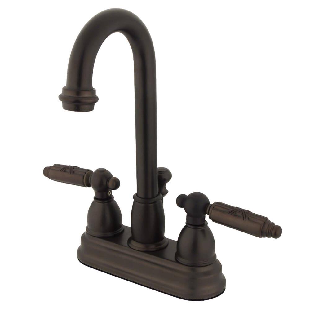 Kingston Brass Vintage 1.2 GPM Deck Mounted Bathroom Faucet with Lever