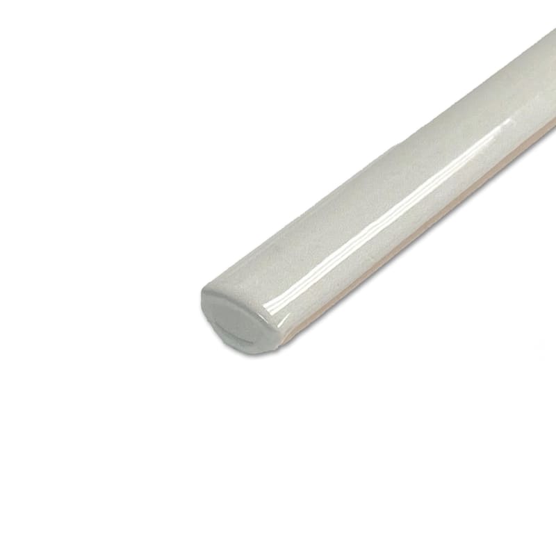 Merola Tile Coco Demi-Bullnose Glossy Cloud White 1/2" x 7-7/8" Ceramic Wall Trim - (1 Tile)