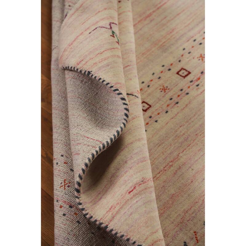 Hand Knotted Oriental 100% Wool Carpet Tribal Animal Pictorial Multi-Colored Gabbeh Area Rug - 5' 10'' X 3' 11''
