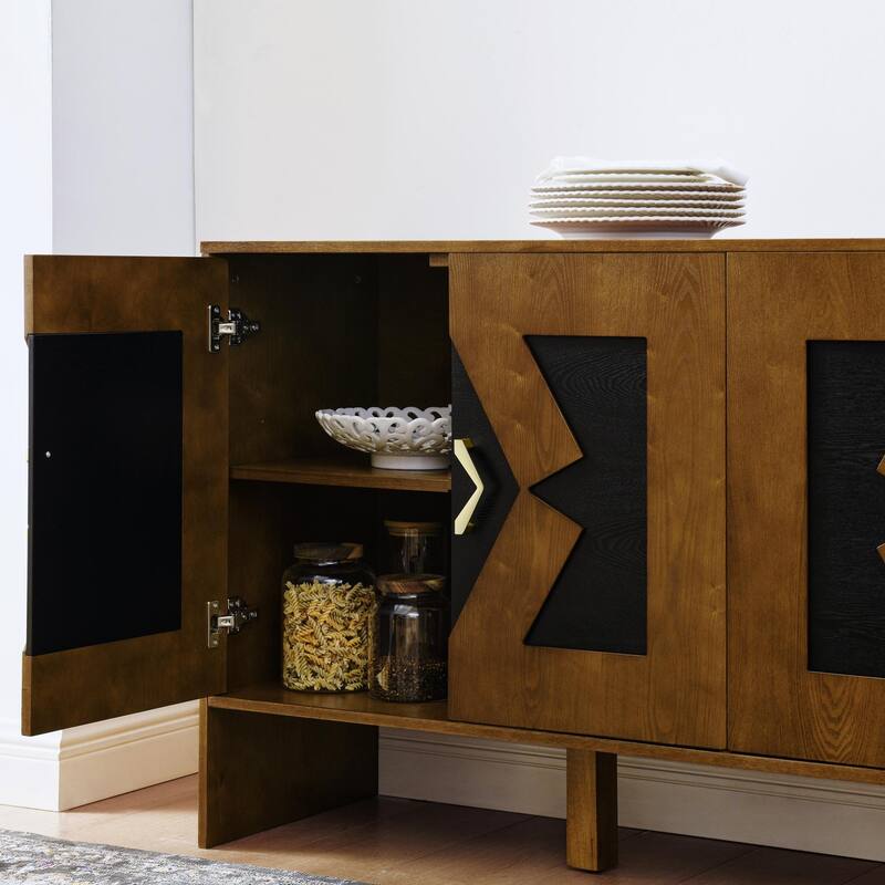 Mid Century Sideboard - 60" TV Stand with Adjustable Shelves