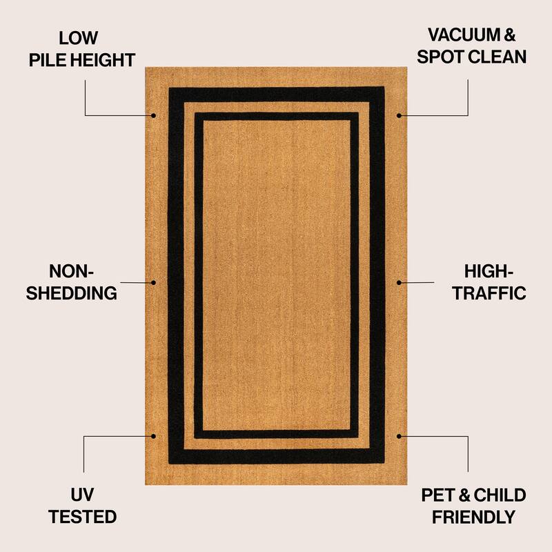 JONATHAN Y Classic Natural Coir Indoor/Outdoor Mat