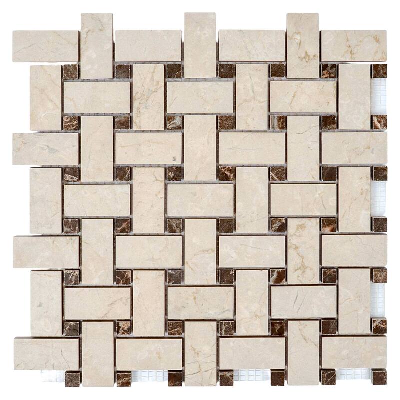 Regalia 12x12 in. Matte Gres Porcelain Basketweave Mosaic Wall and Floor Tile (5.82 sq ft/case, 6-Pack)