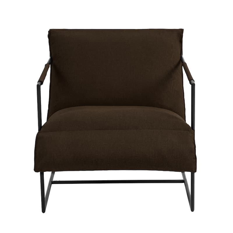 Mid-century Metal Sling Armchair with Lengthen Upholstered Set of 2
