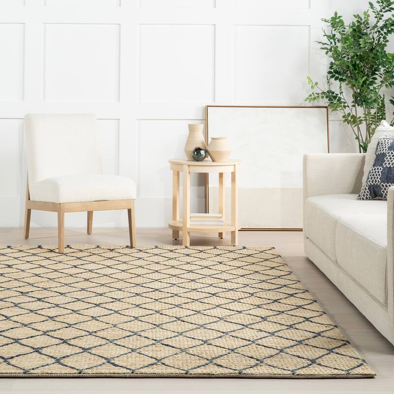 Home Conservatory Tiles Handwoven Jute Area Rug