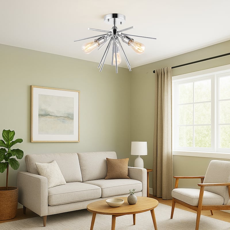 GetLedel Modern 3-Light Sputnik Semi-Flush Mount