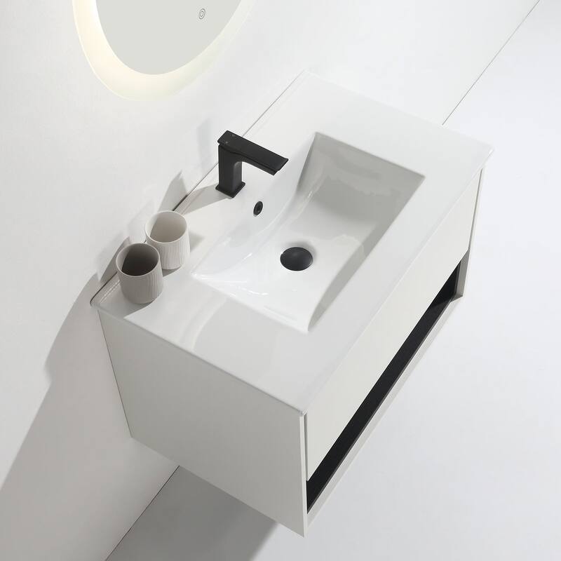 24"/30"/32"/36" Floating Bathroom Vanity Set with Ceramic Sink