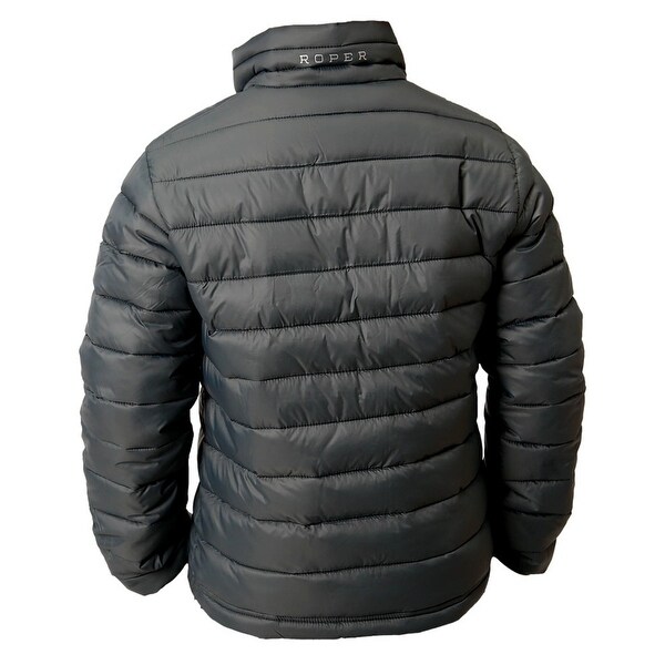 ROPER Western Jacket Boy Collar Cuffs Zip XS Black 03 397 0761 0 並行輸入品 Roper Boys Kids Black Nylon Crushable Poly Filled Jacket \u2013 The