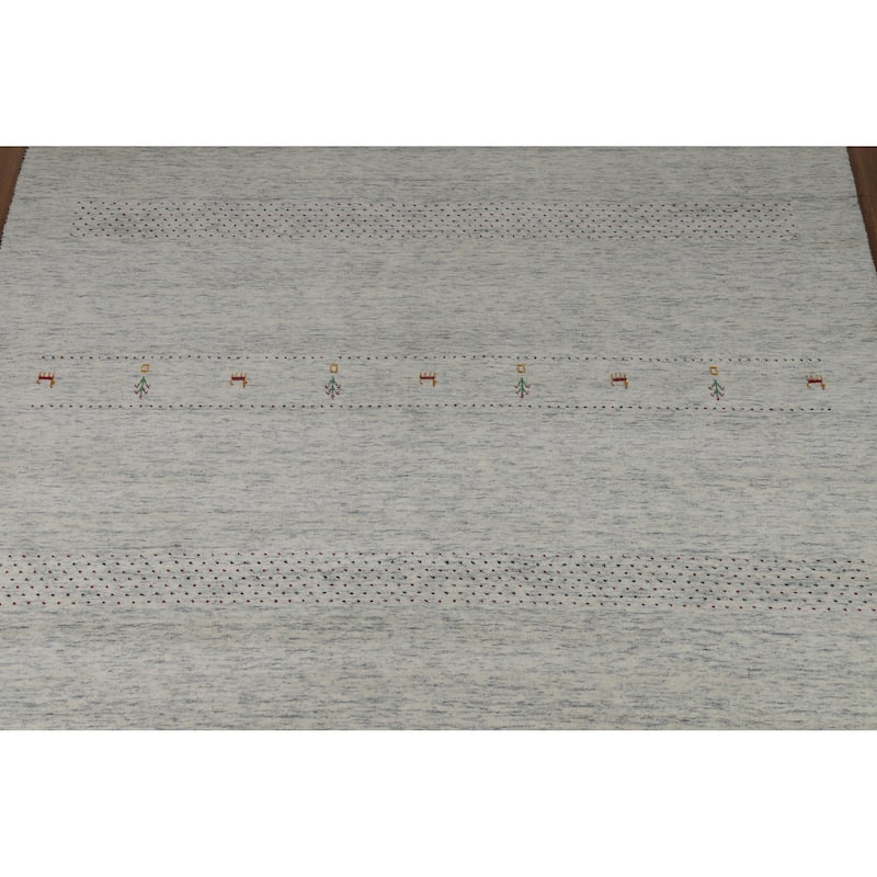 Hand Knotted Oriental 100% Wool Carpet Tribal Tribal Greys & Charcoal Gabbeh Area Rug - 10' 0'' X 8' 0''