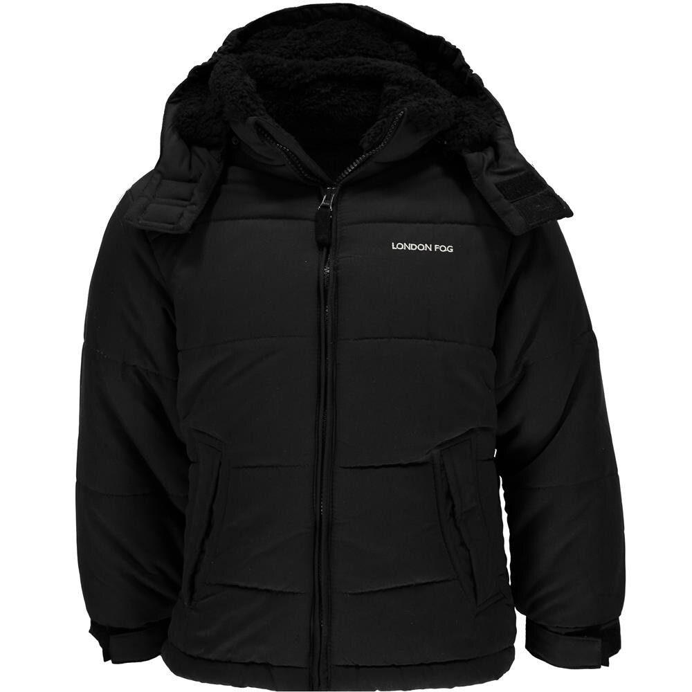Shop London Fog Boys 2t 4t Hooded Sherpa Bubble Jacket Overstock