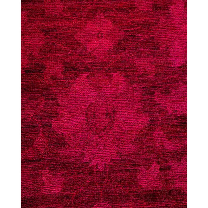 Overton Hand Knotted Wool Vintage Inspired Modern Contemporary Overdyed Pink Runner Rug - 2' 8" x 22' 1"