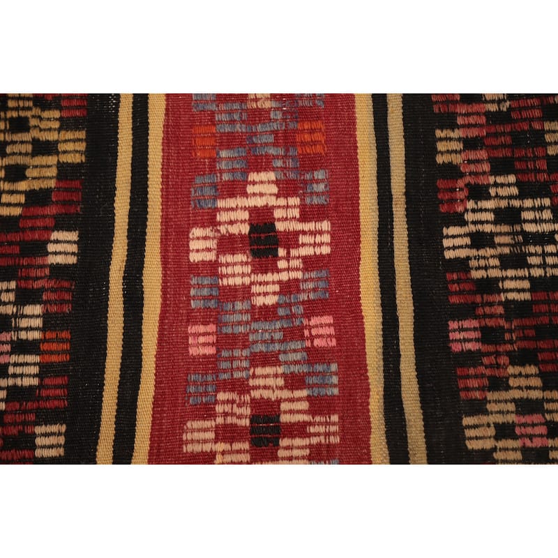 Hand Woven Oriental 100% Wool Carpet Southwestern Tribal Multi-Colored Kilim Area Rug - 9' 0'' X 6' 1''