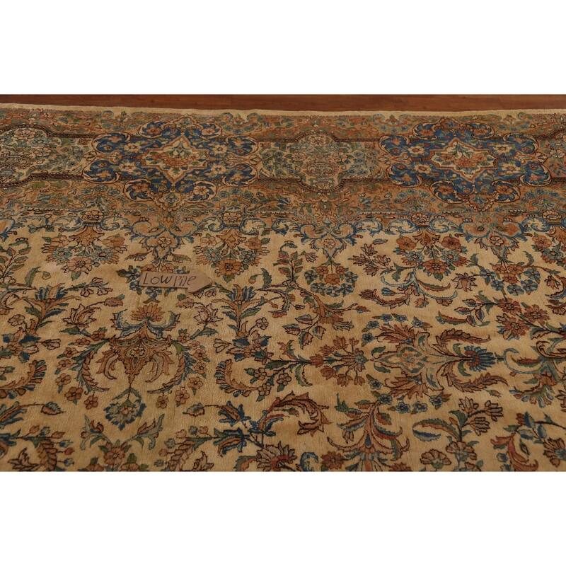 Pre-1900 Antique Kerman Persian Large Rug Handmade Wool Carpet - 11'3"x 20'3"