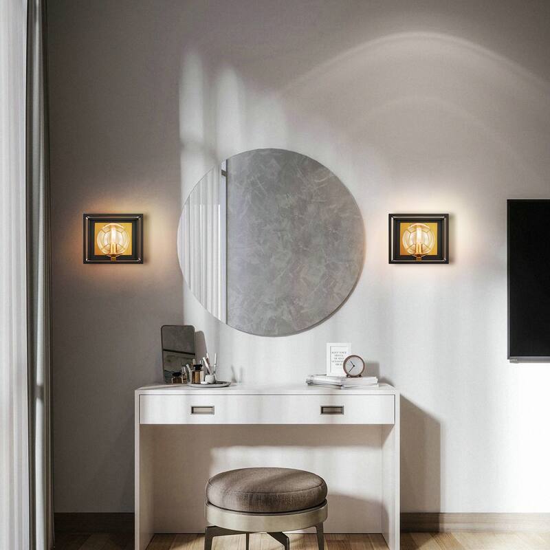 Light Society Vinn 1-Light Vanity Light - Black/Brushed Brass