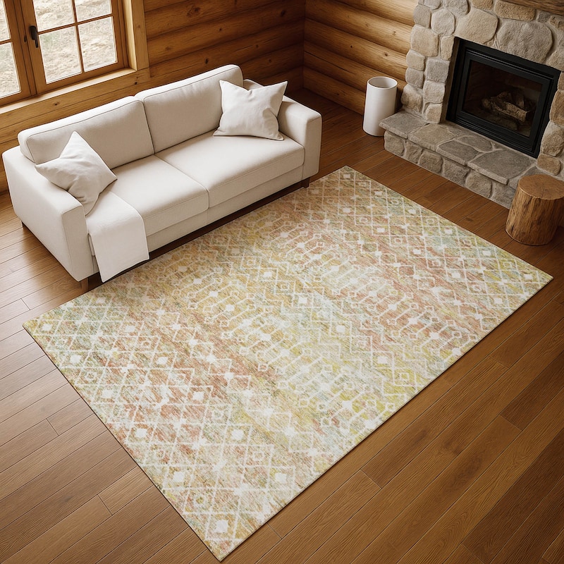 Premium Washable Super Soft Boho Trellis Mayfield Rug