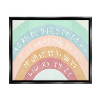 Stupell Alphabet Letters on Rainbow Framed Floater Canvas Wall Art ...