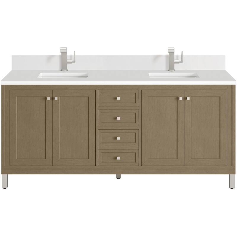 James Martin Vanities 503-V72-1WZ Chicago 72" Free Standing Double - Walnut Whisper