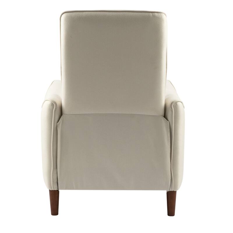 Roomfitters Push Back Recliner Chair, Modern Upholstered Accent Lounge Seating, Beige
