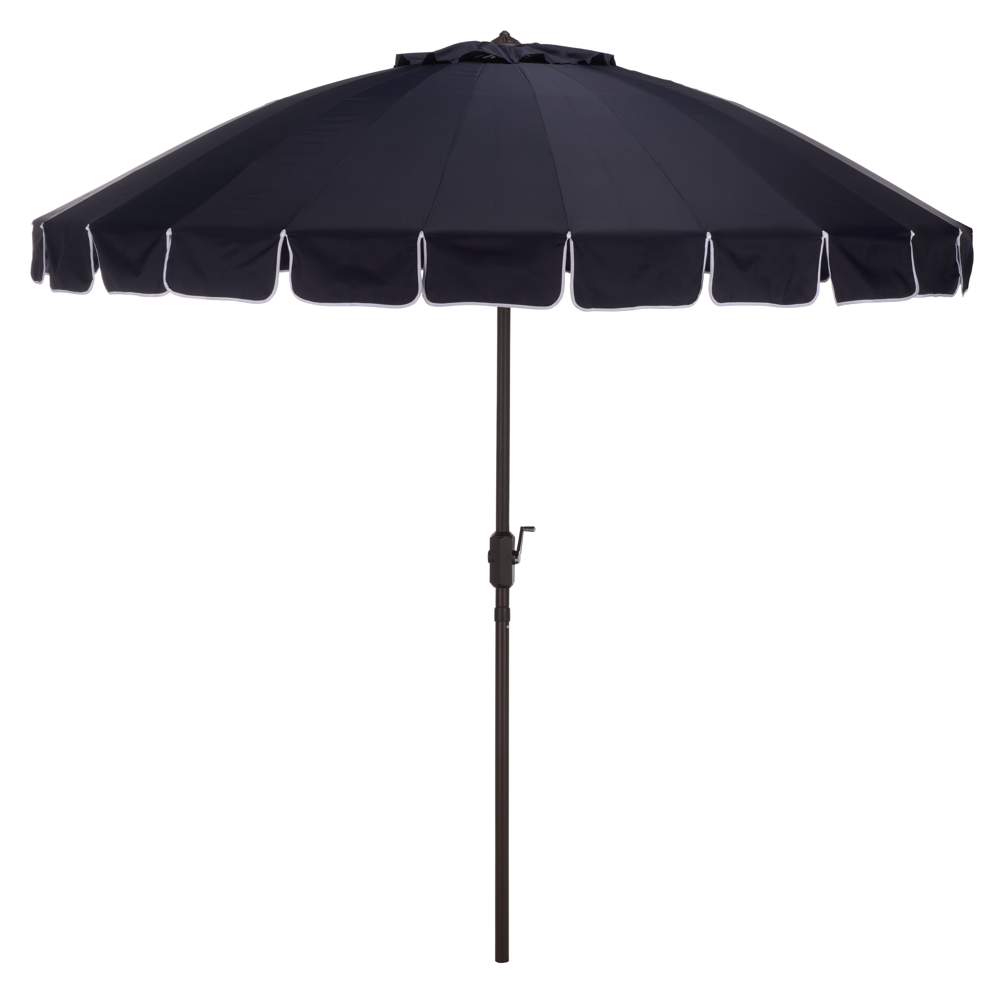 9 black patio umbrella Sunnyglade 9' Solar LED Umbrella, 8 Ribs, Tilt & Crank ( Black) Perfect for creating a comfortable shaded area on your patio or deck. SAFAVIEH Outdoor Patio Furniture Panza
