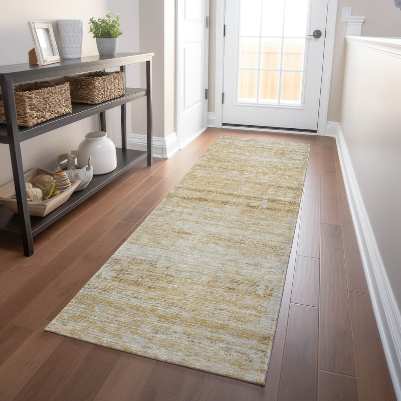 Premium Washable Super Soft Modern Solid Mayfield Rug - Gold - 2' 3" x 7' 6" - Runner