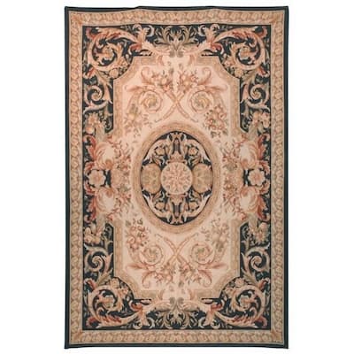 SAFAVIEH Hand-knotted French Aubusson Yfke Beige Wool Rug