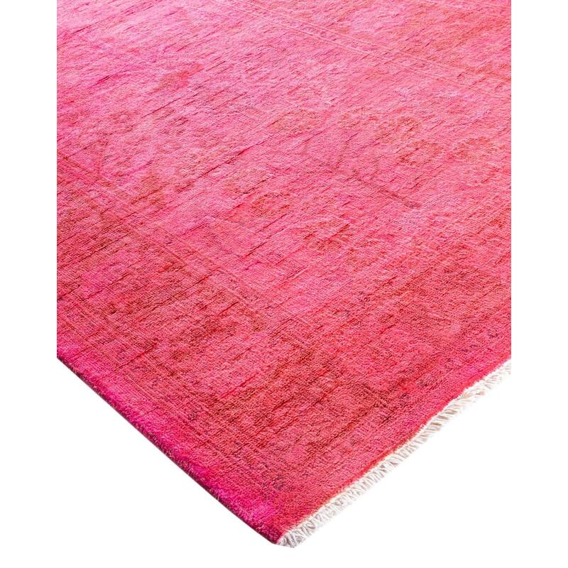 Vibrance, One-of-a-Kind Hand-Knotted Runner Rug - Pink, 2' 5" x 12' 2" - 2' 5" x 12' 2"