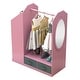 preview thumbnail 6 of 13, Costume RackOpen Hanging Armoire Closet with Mirror-PINK