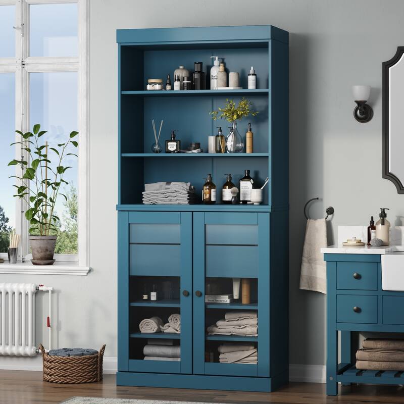 100% Solid Wood 32" Bathroom Cabinet with Optional Doors, 2-Drawers by Palace Imports