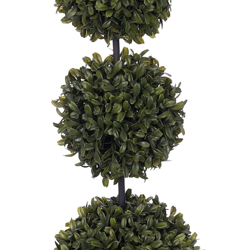 Faux 25-inch Triple-Ball Boxwood Topiary - Triple Ball