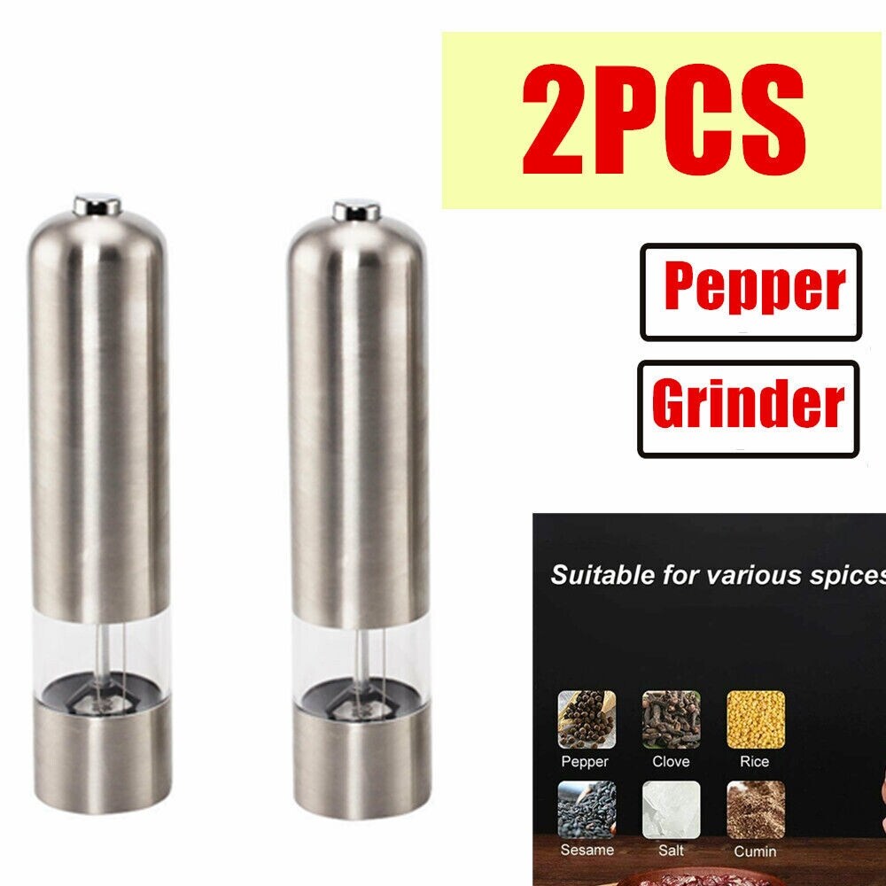 Gravity Electric Salt and Pepper Shakers Grinder Mill Adjustable 7.5 Bed Bath Beyond 37933359