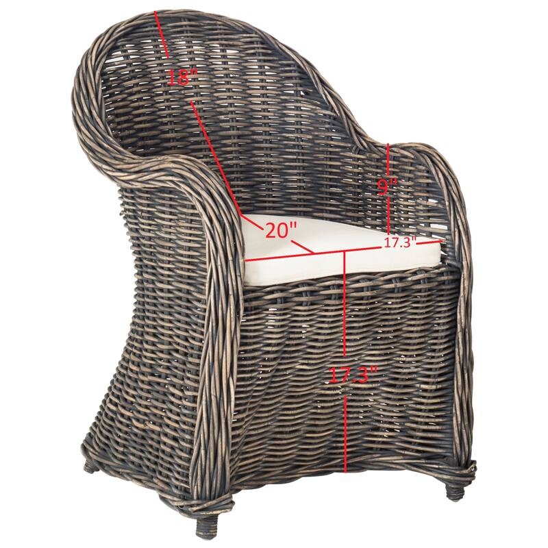 SAFAVIEH Sinja Yellow Rattan Club Chair - 24" x 26" x 35" - 24Wx26Dx35H