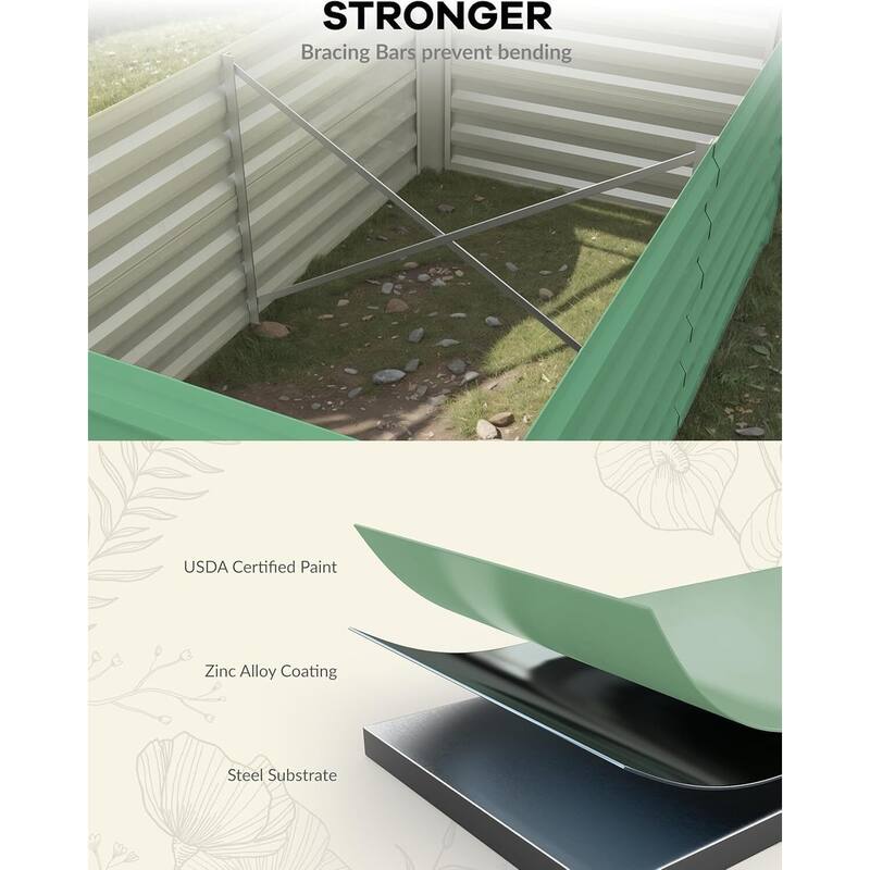 24" Tall Galvanized Raised Garden Bed