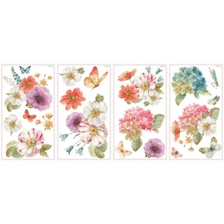 Purple & Blue & Pink Lisa Audit Garden Bouquet Wall Decals