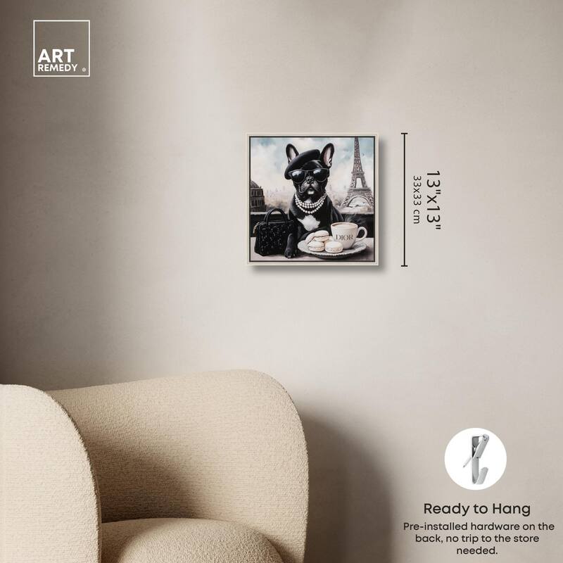Frenchie in Paris Treats Canvas by Art Remedy