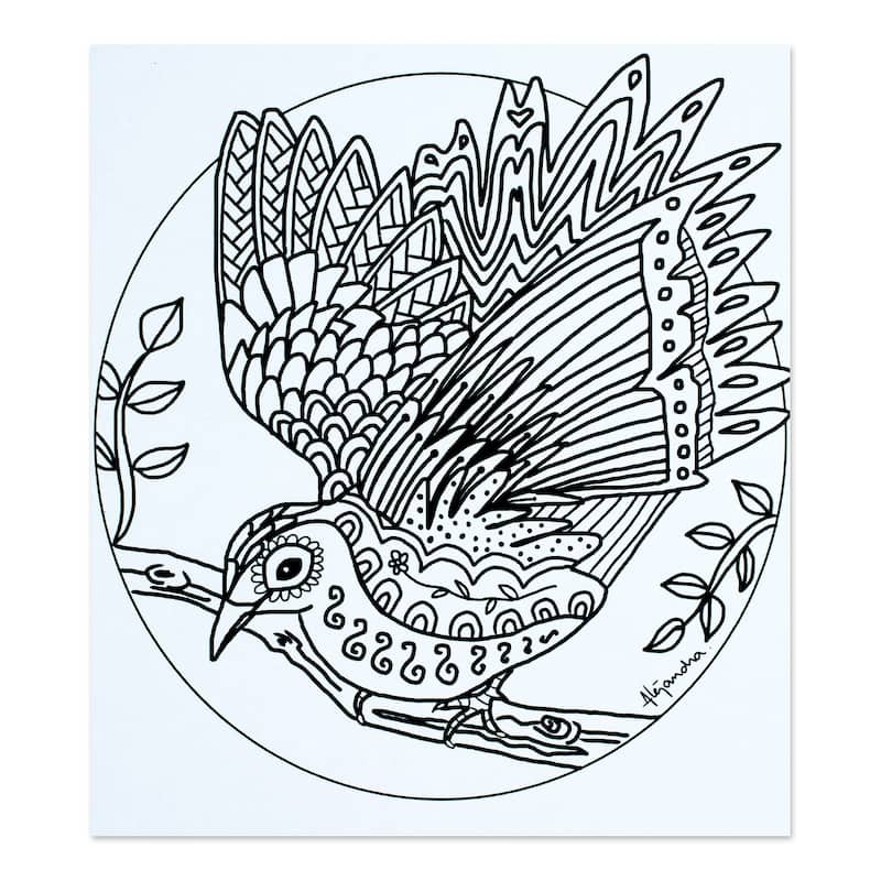 Novica Handmade Bird Enchantment Coloring Postcards (Pair)