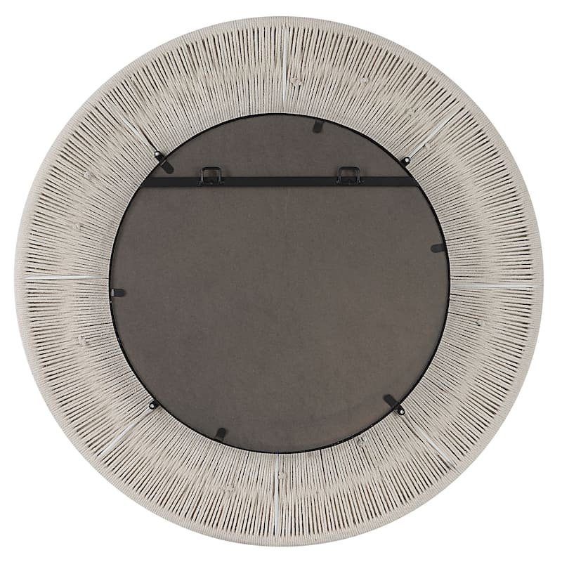 Small Round Wall Mirror - 33" - Beige